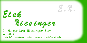 elek nicsinger business card